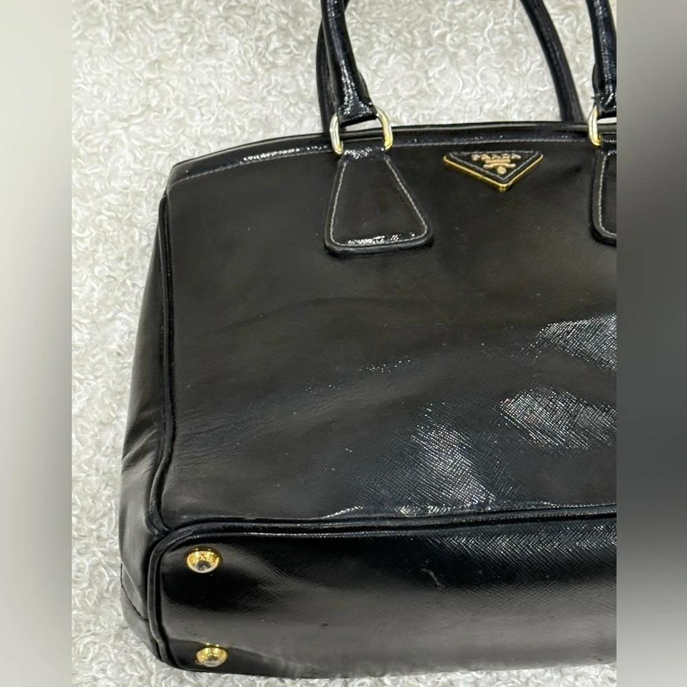 Prada Black Saffiano Patent Leather Parabole Tote - Picture 7 of 16